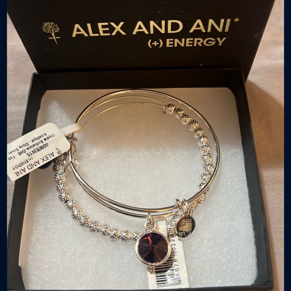 Alex and Ani Amethyst Bangles- Tags On